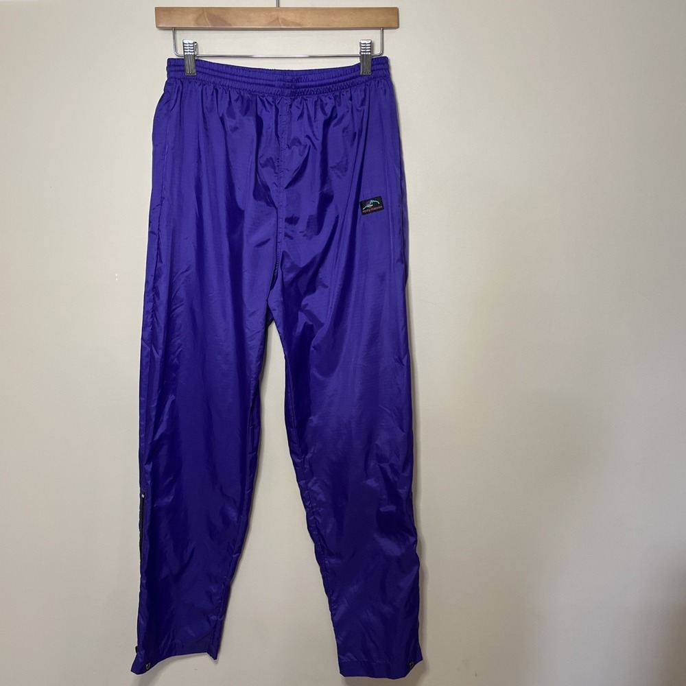 Vintage Helly Hansen Windbreaker Hiking Rain Pants Small 90s Purple